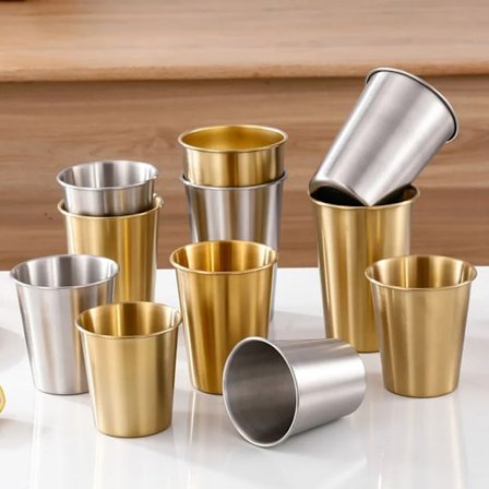200-500ml 304 Rustfritt Stål Metallkopp Whisky Ølkopper Hvitvin Kaffe Tumbler Reise Camping Krus Drikke Kaffe Te Kopp