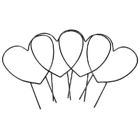 4-pack 13-tums hjärtformade växtstödramar för hemträdgård, balkong, hage, krukväxtdekoration