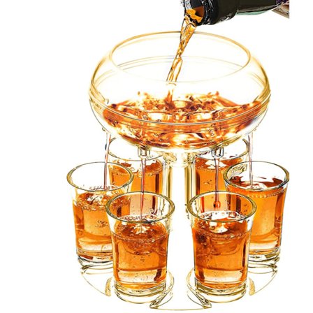 6-skottsglasdispenser och hållare, akryl