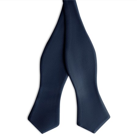 Navy Blue Self-Tie Grosgrain Diamond Tip Bow Tie for Men - Self-tie bow ties