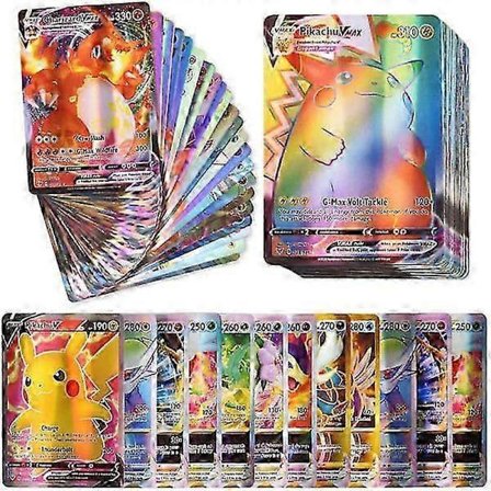 100 stk Ekstremt Sjeldne Kort, Inkludert 58V og 42VMAX - Ingen Duplikater - Perfekte Gaver for Barn og Samlere