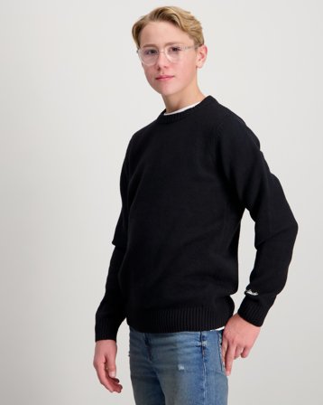 Jack & Jones JORNORREBRO KNIT CREW NECK LN Svart Genser Gutt - Kids Brand Store