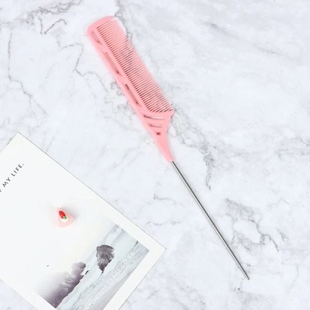 Lämmönkestävä Pin-Otsakampa Teräväkärkinen Pehmeä Kampa Hienohampainen Muotoilukampa Osioiden Erotteluun Salonkivärjäykseen