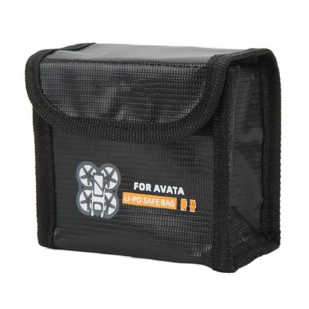Batteri Brannsikker Eksplosjonssikker Veske for DJI for Avata Droner Flammehemmende Fiber Varmebestandig Sikker Batteriveske Svart 2 Batterier