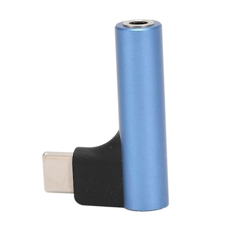 USB-C til 3,5 mm Lyd Hovedtelefon Jack Adapter Type C Aux DAC Stereo Mic HiFi Retvinklet Dongle til Øretelefon Blå
