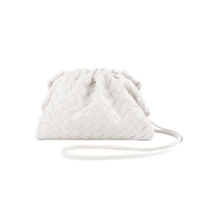 PU Woven Bag Satchel Cloud Mini Läder Clutch Bag