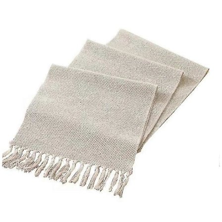 Landlig Dug, Vintage Landlig Dug, Bomuldsvævet Kaffeborddug, Beige Vævet Dug