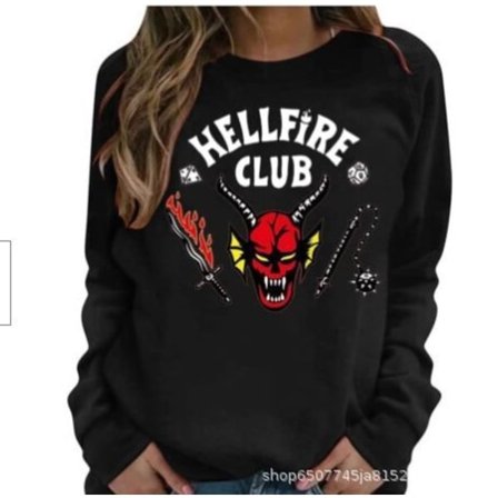 Stranger Things Kortärmad T-shirt | Grafisk Sweatshirt | Casual Fankläder *Långärmad Svart* Barn 140 Långärmad svart Barn 140