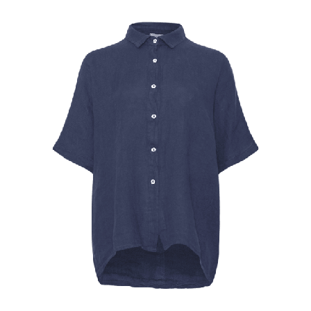 Tiffany Abbi, Shirt, Linen - Blue Navy Blusar Dam Blå M/L