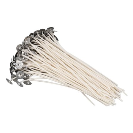 100 stk. 15 cm/5,91 tommer naturlige stearinlys væger røgfri præ-voksede bomulds stearinlys kerner til DIY duftlys