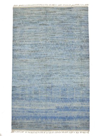 237X378 Tapis Berbère Style Moderne Bleu Foncé/Bleu (Laine, Afghanistan) Carpetvista