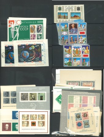 Diverse lande - Samling af miniark i 1 album - Postfrisk