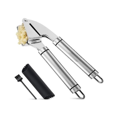 Presse rustfrit stål hakkemaskine og knuser med silikone rulleskræller. Rustfast, let at klemme, Dis