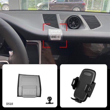 Mobilholder for Porsche Macan 2016-2024 - Uten Boring, Komplett Monteringssett