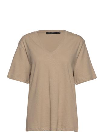 Slabeje Tee Ss T-shirt Top Beige Soaked In Luxury