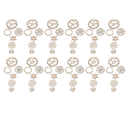 72 stk. Trætandhjul 16 mm til 32 mm Komposit Træ Mekanisk Tandhjul Træstykker til DIY Puzzle Graffiti