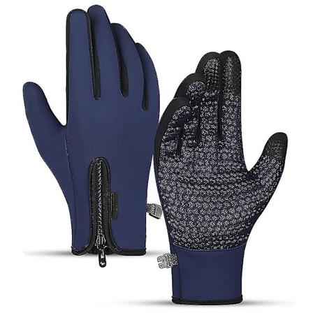 Talvihanskat miehille ja naisille - Parannettu kosketusnäyttö, liukumaton silikoni, musta