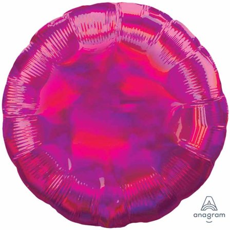 Holografinen heliumilmapallo - pyöreä - vaaleanpunainen