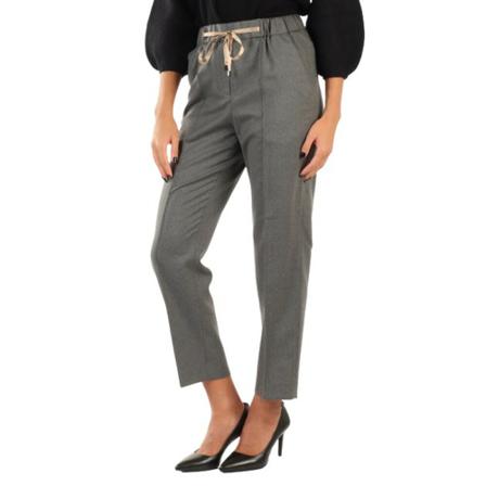 Peserico, Straight Trousers Grijs, Dames, Maat:M