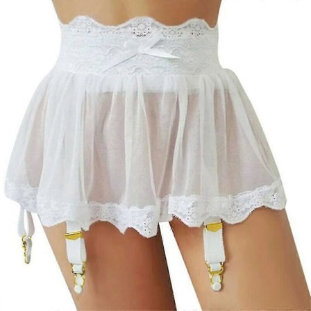 Naisten seksikäs yöasu läpinäkyvä pitsinen sukkanauhavyö minihame alusvaatteet babydoll yöpaita -XXL