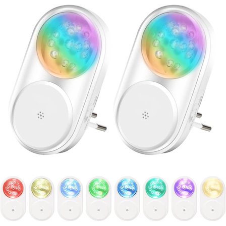 Natlys Stikkontakt Børn Rgb Natlys Baby Med Dæmringsføler Energibesparende