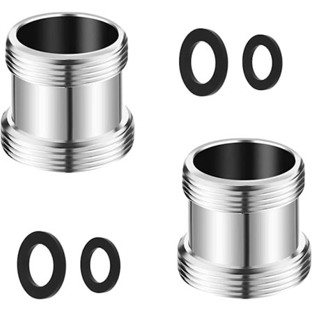 2 Stykker 22/24mm Han til Han Vandhane Adapter, 22mm Han til Han NPT Gevind, Egnet til Køkken Belufter Vandfilter