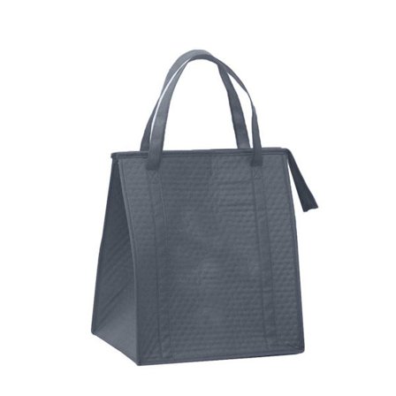 Prægede isolerede indkøbsposer med tyk aluminiumsfolieforing - stor 27l køletaske i non-woven DarkGrey