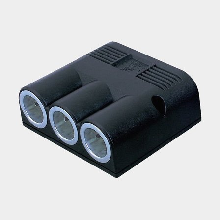 Zigarettenanzünderbuchse Pro Car Triple Surface Mounted Power Socket, aufputz, quadratisch, 12 / 24 V, 20 A - Boot