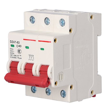 DZ47 63 Miniature Strømafbryder 3P 40A 400V AC DIN Skinne Montering Husholdnings Luftkontakt PC Dæksel