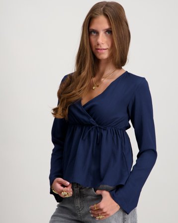 RYVLS Flounce L/S Blouse Blå Topper/Bluser Jente - Kids Brand Store