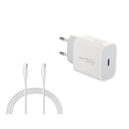 Laddare 20W med USB-kabel eller PD-kabel (Lightning)