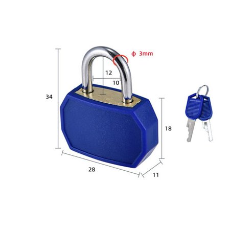 Resväska Dagbok Lås Resväska Lås BLÅT Blue