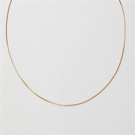 Curb Chain Halskjede 40 cm - 18K gullbelagt sterlingsølv