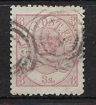 Danmark 1870 - AFA 12A - Stemplet