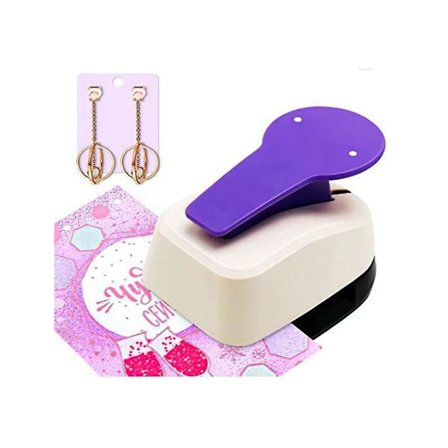 Korvakortille tarkoitettu reikäleimasin, korvakorun rei'ittäjä, kaksinkertainen reikäleimasin, askarteluvipu, reikäleimasin, käsintehty paperileimasin