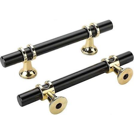 Set med 10 Svarta Handtag Svarta Kökshandtag - Svarta Dörrhandtag Mattsvarta Möbelhandtag i Zinklegering Centrumavstånd 96mm