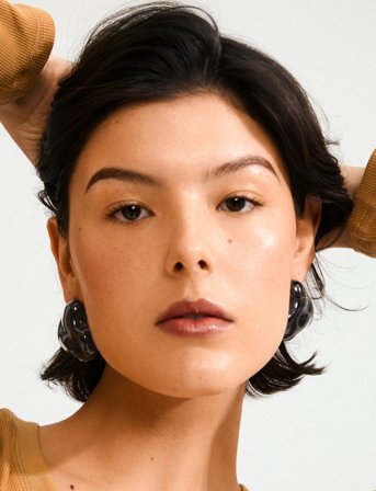 Pilgrim Lian Earrings Silver-Plated/Black - Black - ONE SIZE