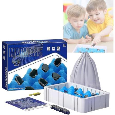 Magnetiskt schackspel, roligt magnetpusselspel för bordsskiva, strategispel, magnetiskt brädspel, familjespel, julklapp till barn och vuxna A With 
