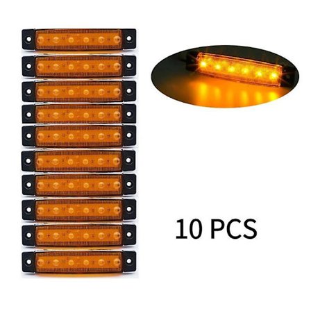 2/10 stk. Universal 12V/24V 6 Led Bil Sidemarkeringslys Indikatorlys Lastebil Tilhenger Lys Bakre Varsellamper Auto Signal Bremselys_Spesiell Gave