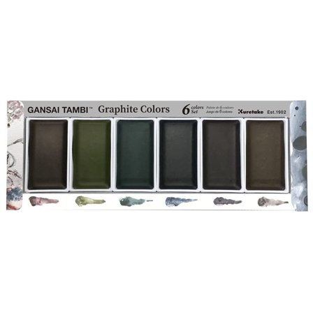 ZIG Kuretake Gansai Tambi Akvarell 6er-set Graphite Colors
