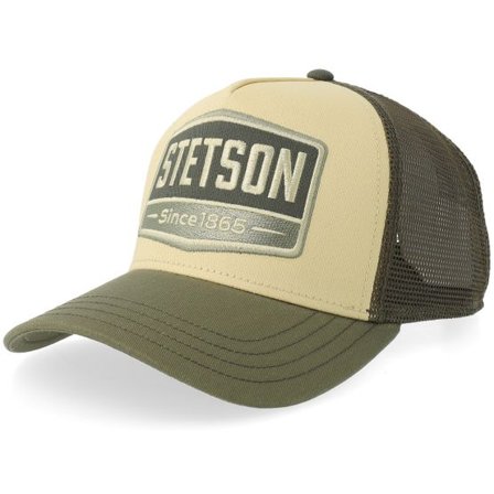 Stetson - Beige trucker Keps - Big Size Cap Gasoline Green/Beige A-frame Trucker @ Hatstore