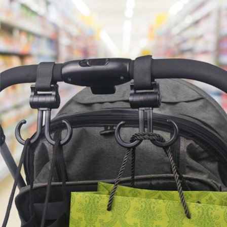 Dobbelt krog Baby klapvogn Bøjle 360-graders rotationsjustering