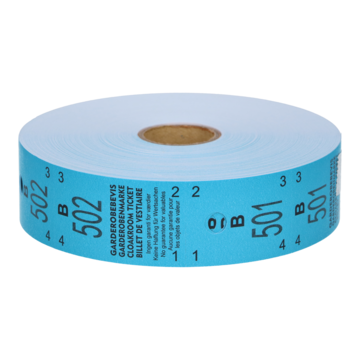 Garderobsbiljett 501-1000 Blå