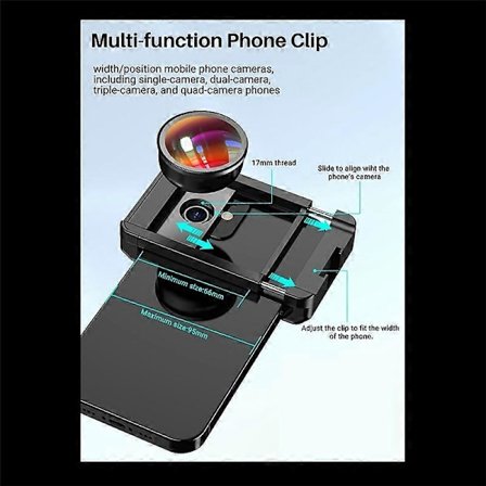 APEXEL 4K HD 100mm Makro-objektiivi CPL-suodattimella, Universaali kiinnike Mikro-objektiivit iPhone/Samsung/Kaikki Sm