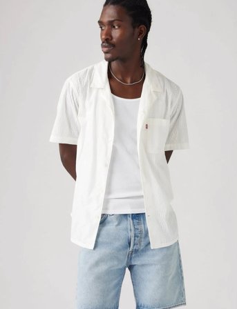 Levi's The Sunset Camp Shirt Ember De - White - S