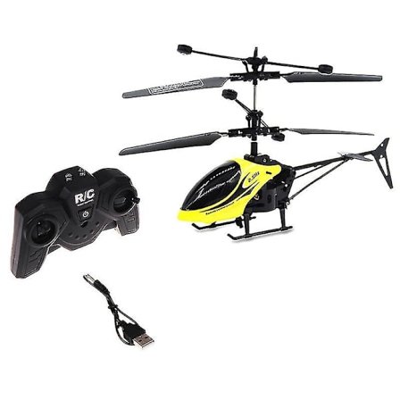USB-laddande RC-helikopter, Mini-drönare med gyro, Krocktålig RC-leksak för pojkar, Barnpresent, Gul