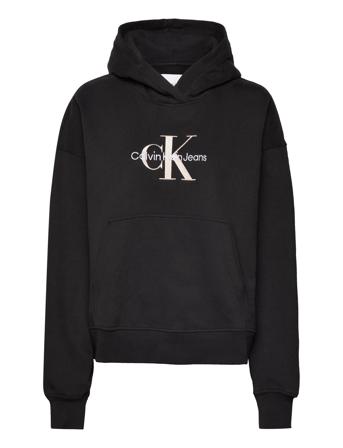 Premium Monologo Hoodie Hettegenser Genser Svart Calvin Klein Jeans*Betinget Tilbud