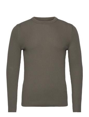 Tight Cotton Ulf Knit Tops Knitwear Round Necks Khaki Green Mads Nørgaard