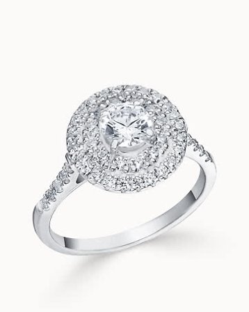 Rosettring Miranda 18K Hvitt Gull - Forlovelsesringer & Gifteringer hos Vanbruun