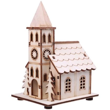 LED julehus med lys til vinterjuledekoration